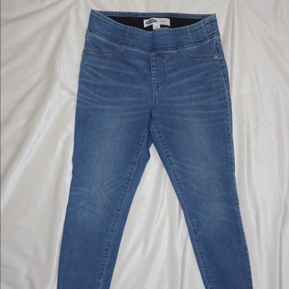 OLD NAVY Elastic Waistband Jeggings with Frayed Hem